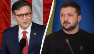Зеленський та Джонсон. Колаж УНІАН